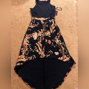 Womens Metallic Flower Dress